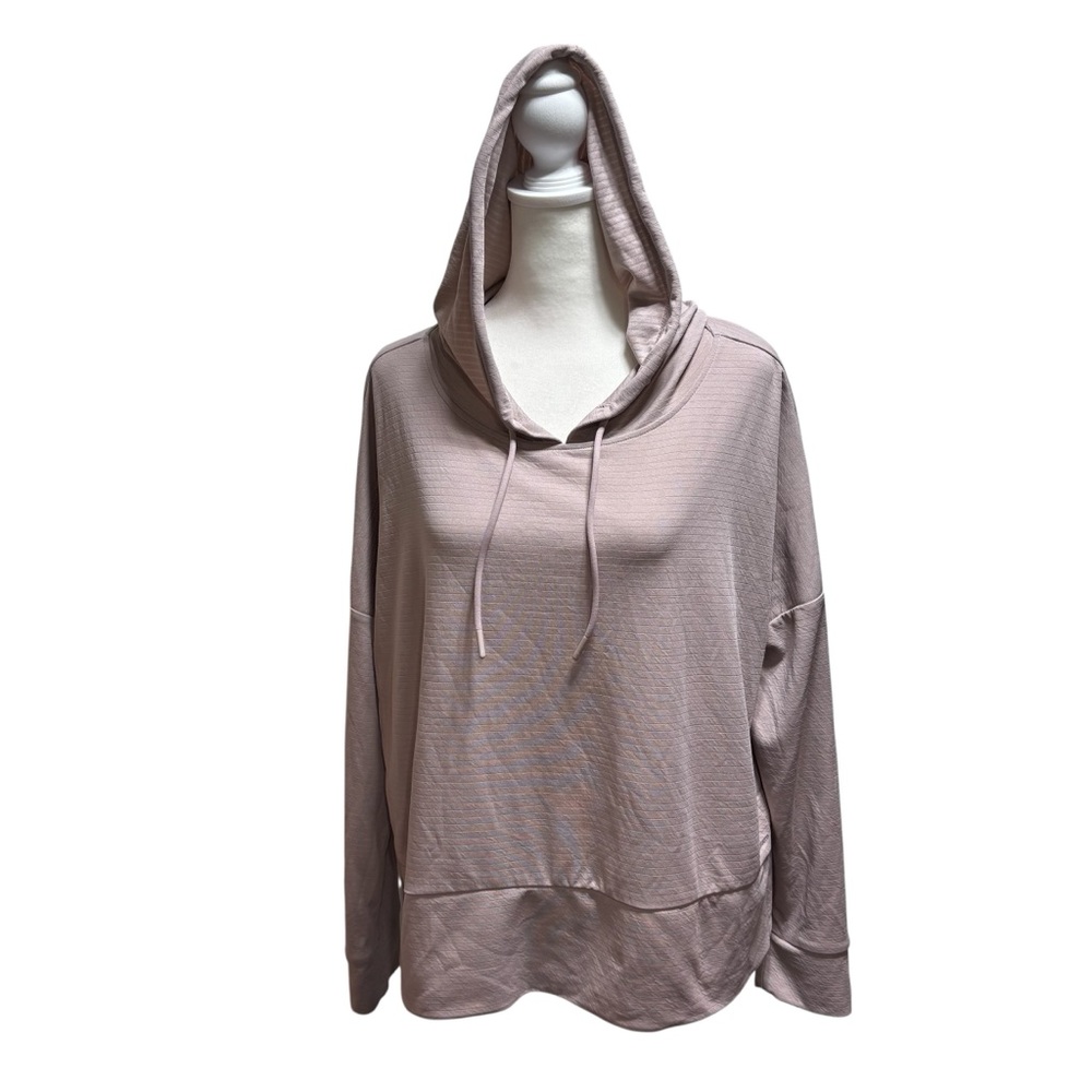 Mondetta Performance Luxury Mauve Pink Textured‎ Grid Pullover Hoodie M #722